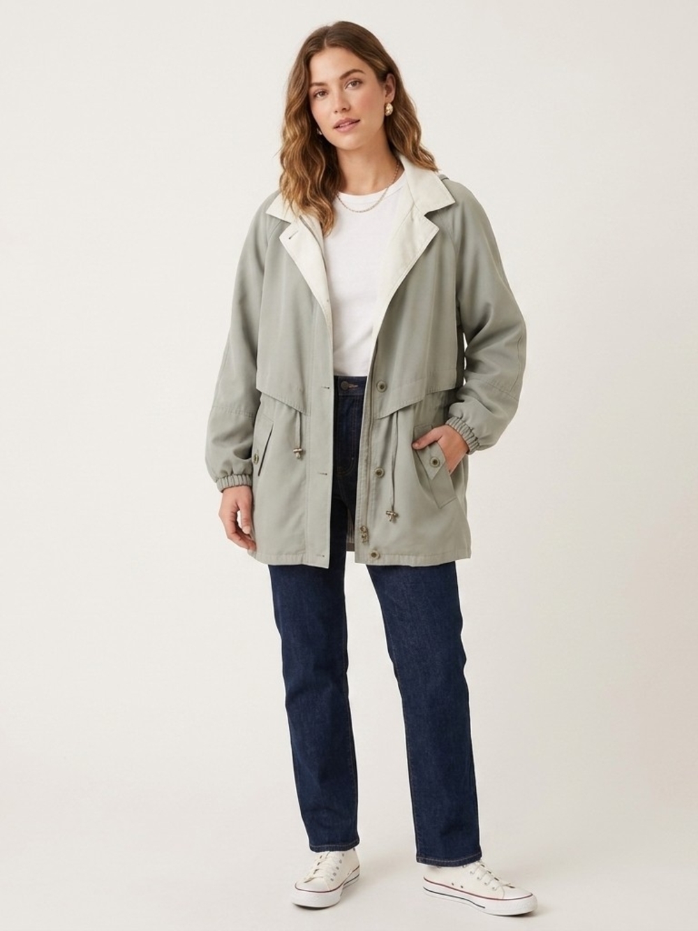 Braetan Sage Green Utility Anorak Jacket - Women's